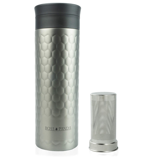 Thermobecher Isolierbecher mit Teesieb Becher Edelstahl Tee 450 ml