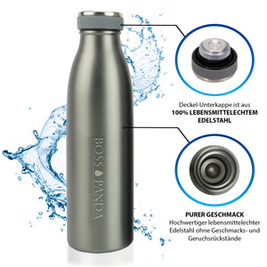 Trinkflasche Edelstahl Isolierflasche Edelstahl doppelwandig auslaufsicher.