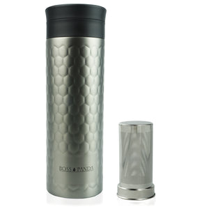 Thermobecher Isolierbecher mit Teesieb Becher Edelstahl Tee 450 ml.
