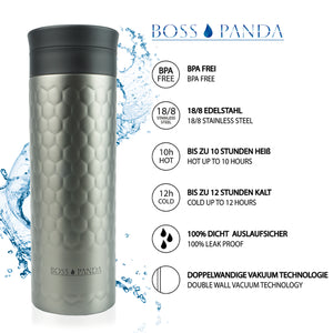 Thermobecher Isolierbecher mit Teesieb Becher Edelstahl Tee 450 ml.