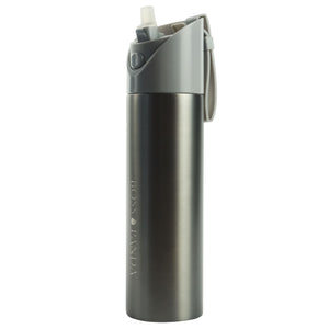 Trinkflasche Edelstahl Doppelwandige Isolierflasche 500ml Grau ( Sportdeckel ).